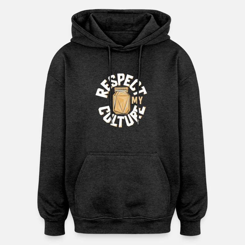 Conception d’amoureux du kombucha - Sweat à capuche oversize unisexe - charbon