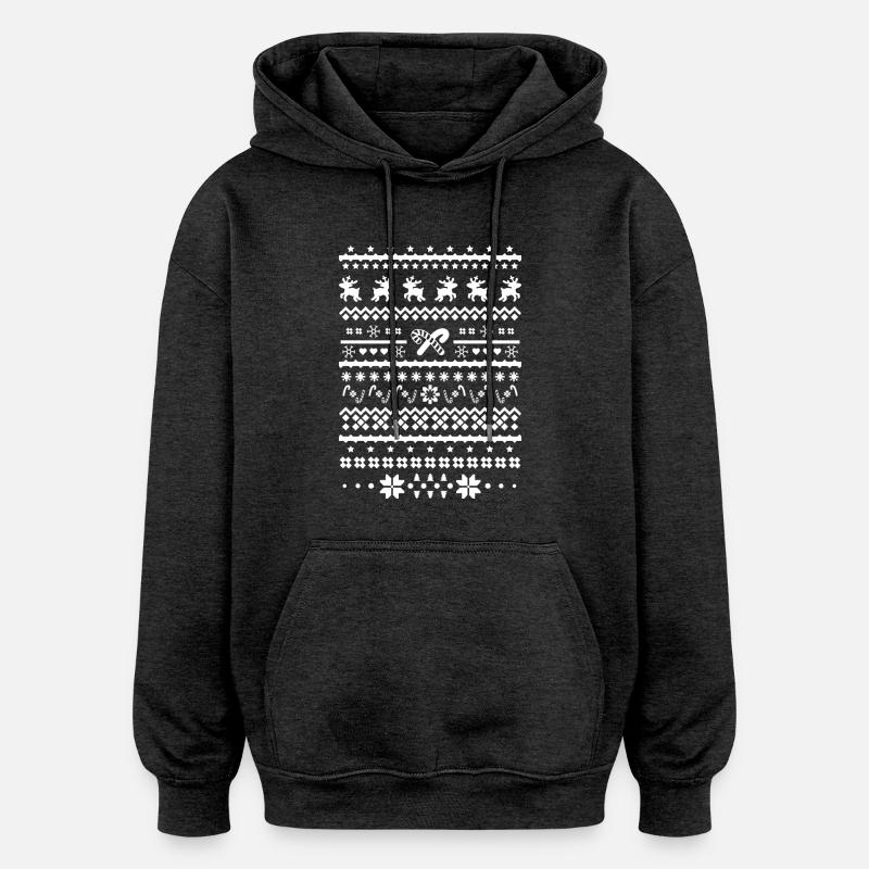 rennes de noël - Sweat à capuche oversize unisexe - charbon