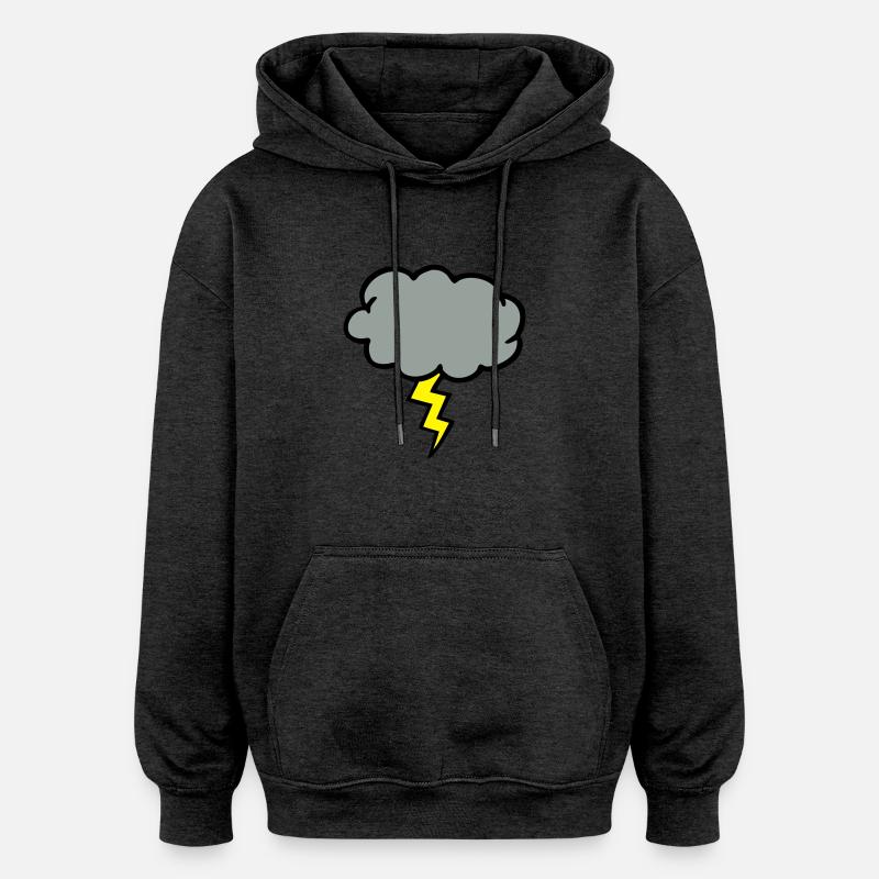 cloud thundercloud lightning thunderbolt - Oversized Unisex Hoodie - charcoal grey