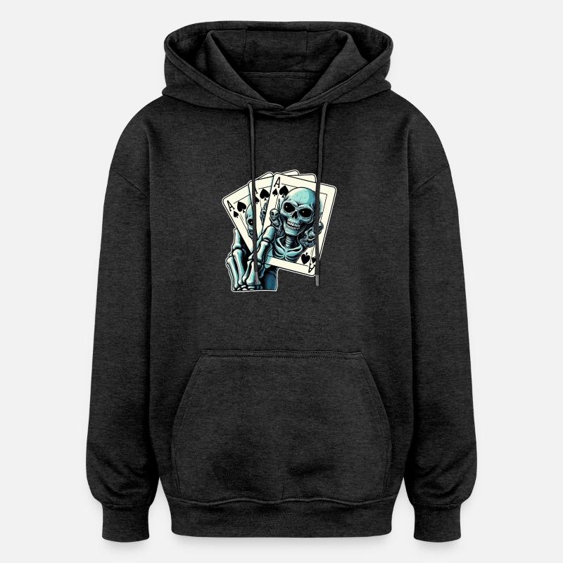 Jeu de cartes Alien - Sweat à capuche oversize unisexe - charbon