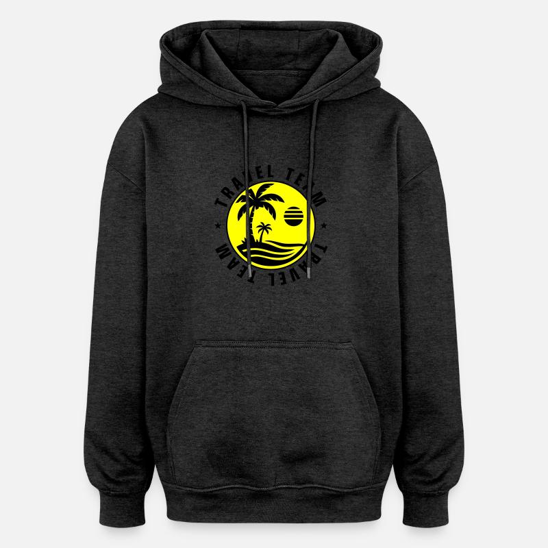 Équipe de voyage - Sweat à capuche oversize unisexe - charbon