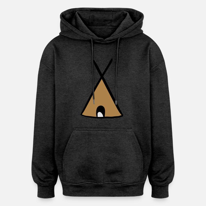 Tipi indien - Sweat à capuche oversize unisexe - charbon