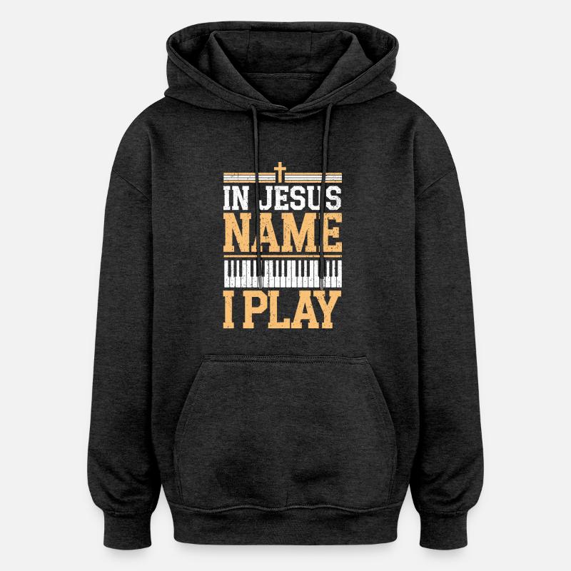 Tambours pour Jésus - Sweat à capuche oversize unisexe - charbon