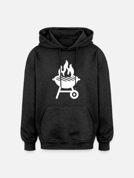 Grill Icon - Oversized Unisex Hoodie - charcoal grey