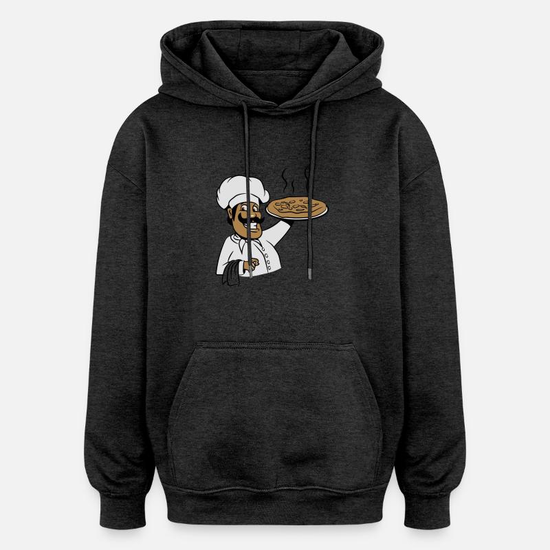 cuire la pizza de cuisson - Sweat à capuche oversize unisexe - charbon