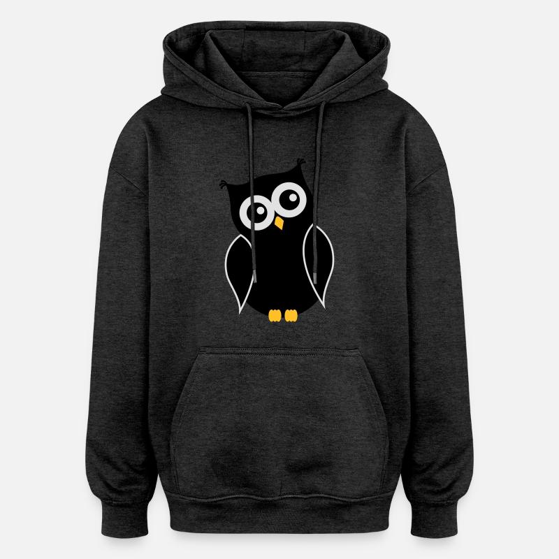 Eule01 - Oversized Unisex Hoodie - Anthrazit