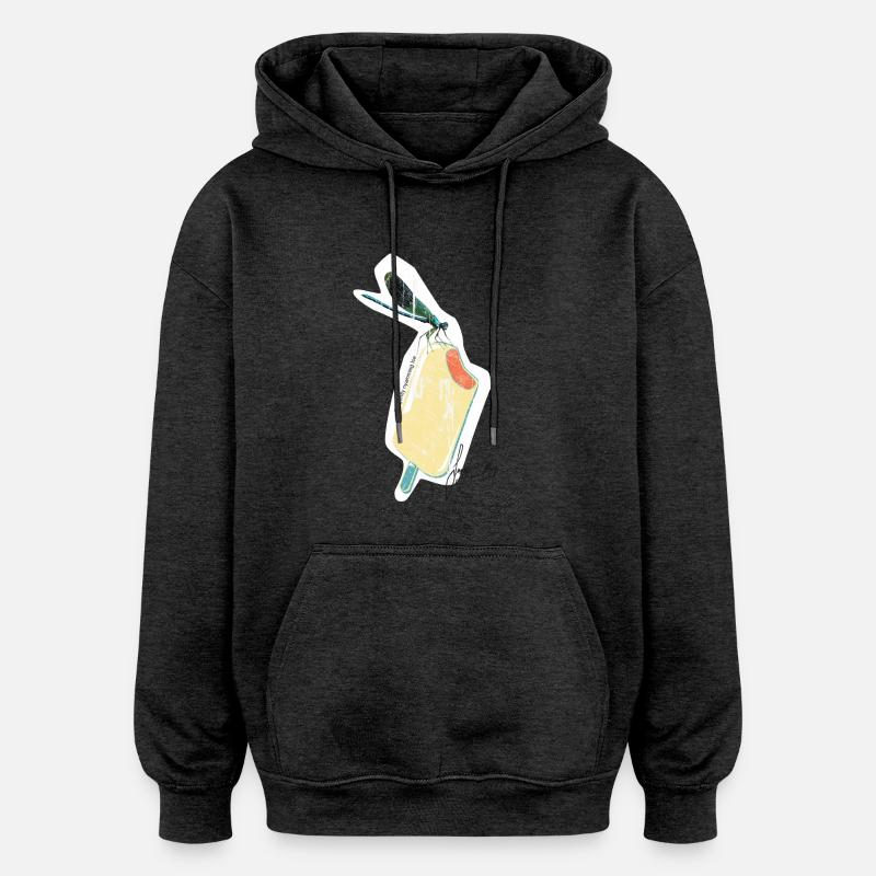 libellule - Sweat à capuche oversize unisexe - charbon