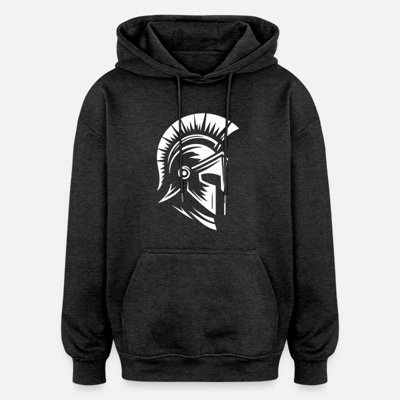Casque Spartiate - Sweat à capuche oversize unisexe - charbon