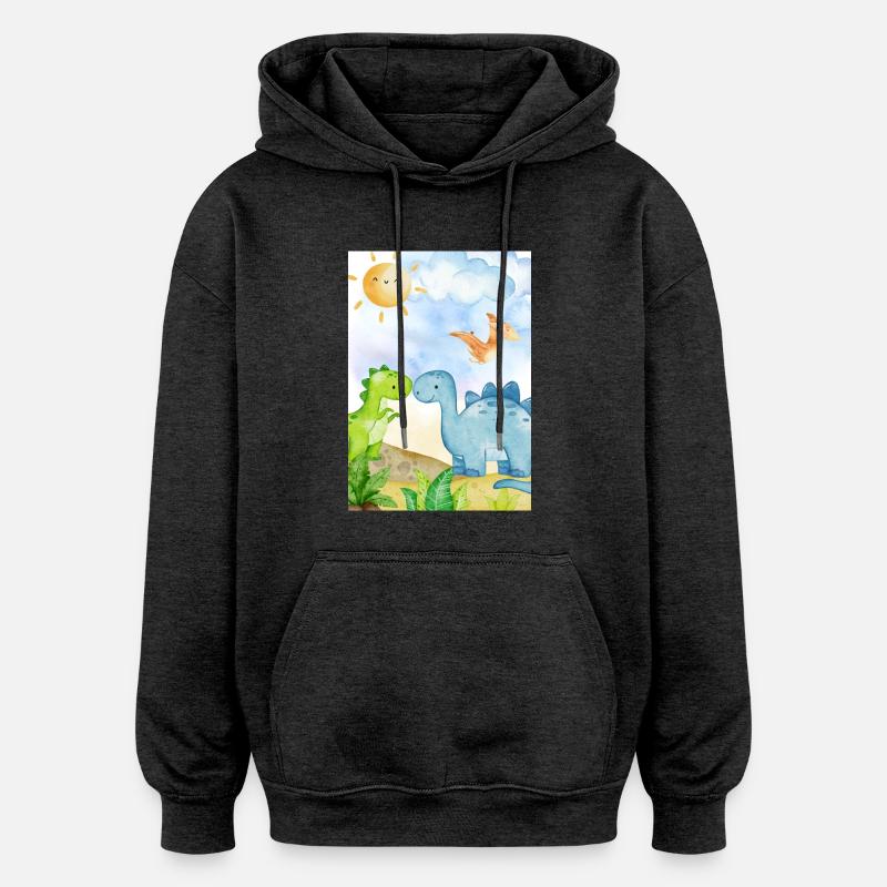 Dino - Sweat à capuche oversize unisexe - charbon