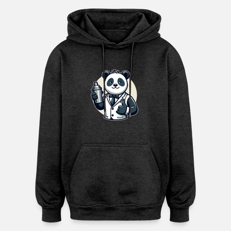 Panda Bear Cocktail Shaker - Sweat à capuche oversize unisexe - charbon