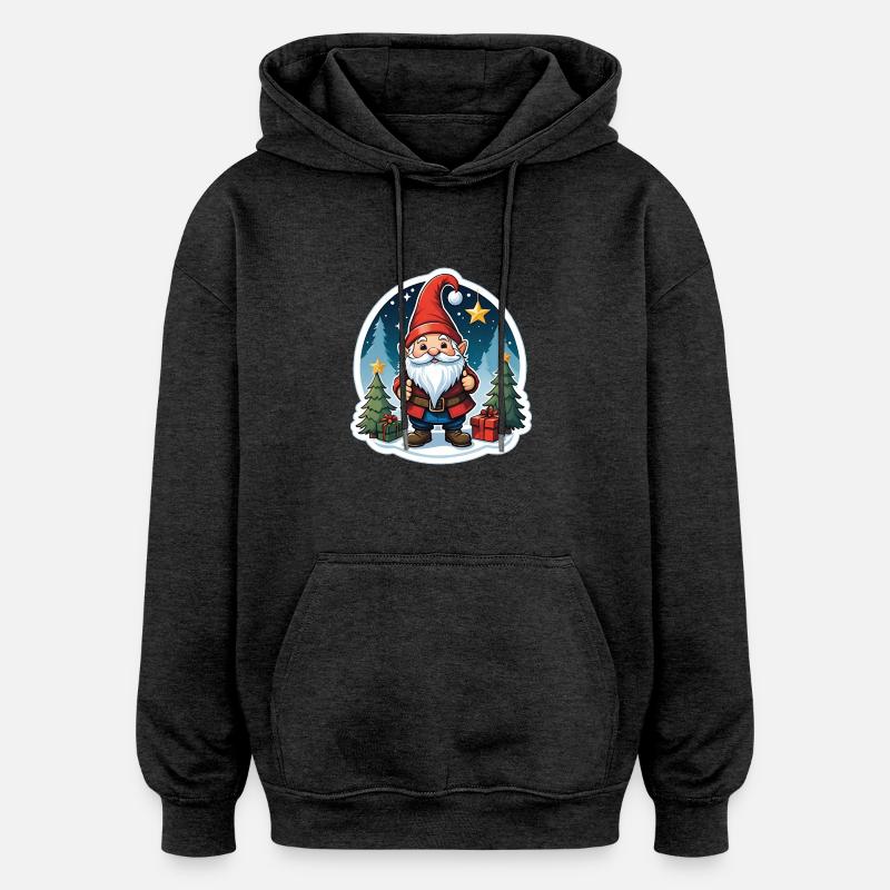 Gnomin de Noël - Sweat à capuche oversize unisexe - charbon