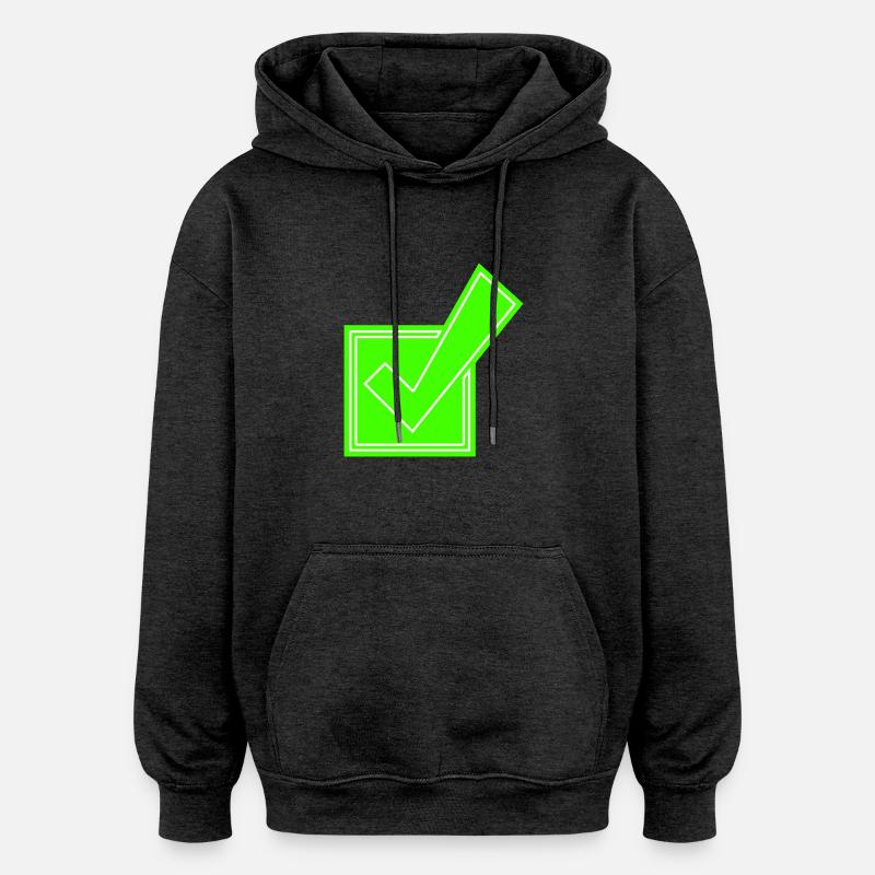 Cochez le symbole - Sweat à capuche oversize unisexe - charbon
