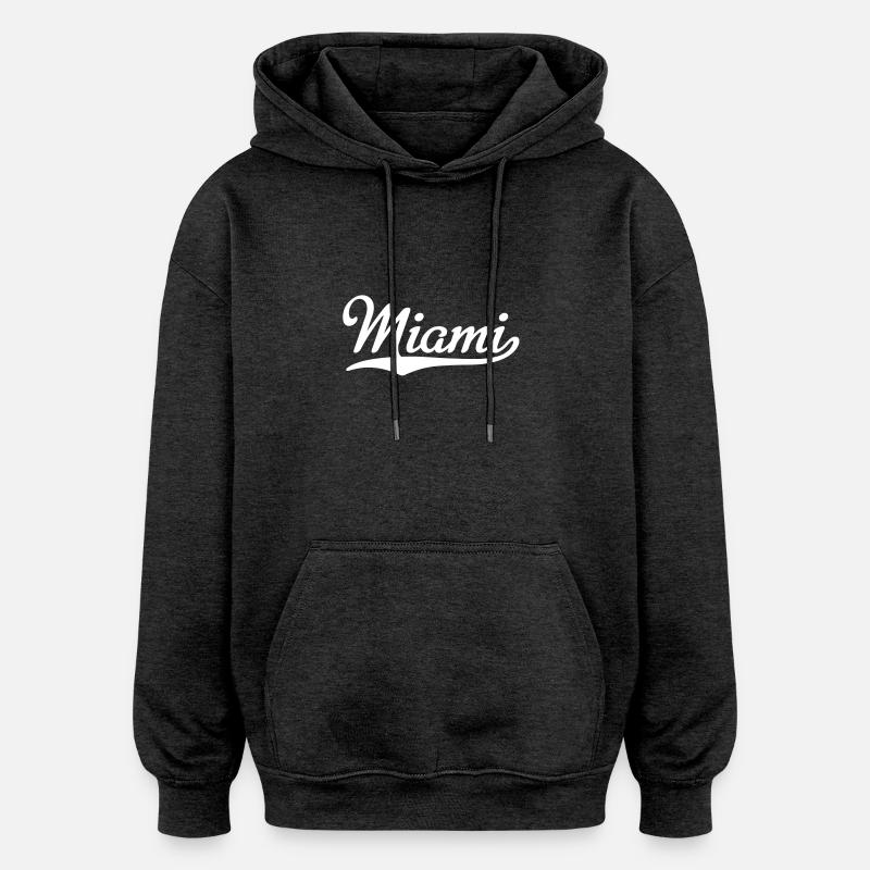 Miami - Sweat à capuche oversize unisexe - charbon