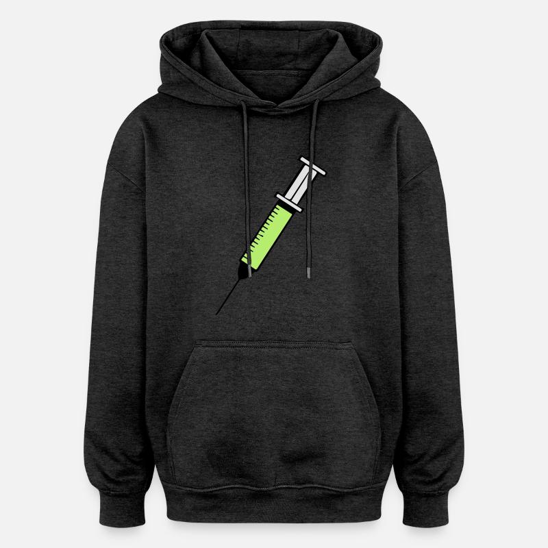 syringe - Sweat à capuche oversize unisexe - charbon
