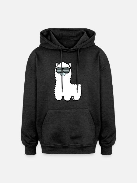 lama_002 - Oversized Unisex Hoodie - Anthrazit