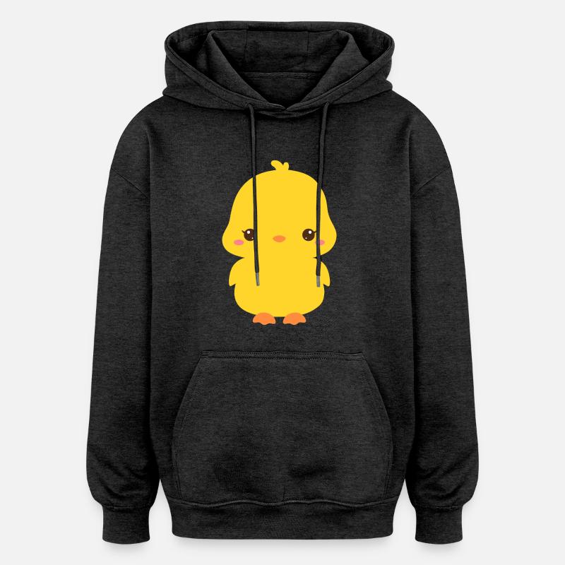 poussin kawaii - Sweat à capuche oversize unisexe - charbon