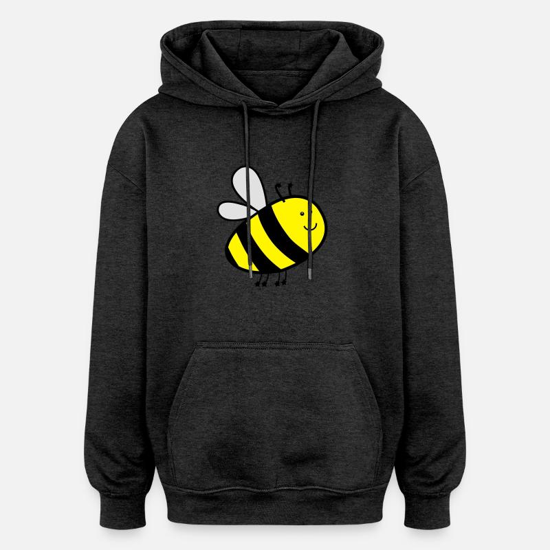 biene - Sweat à capuche oversize unisexe - charbon