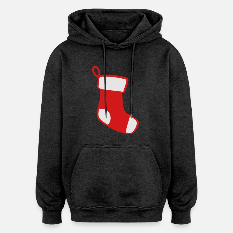 Bas de Noël - Sweat à capuche oversize unisexe - charbon