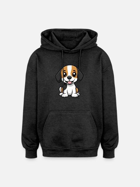 Beagle Hund Niedlich - Oversized Unisex Hoodie - Anthrazit