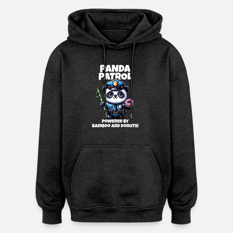 Police Panda - Sweat à capuche oversize unisexe - charbon