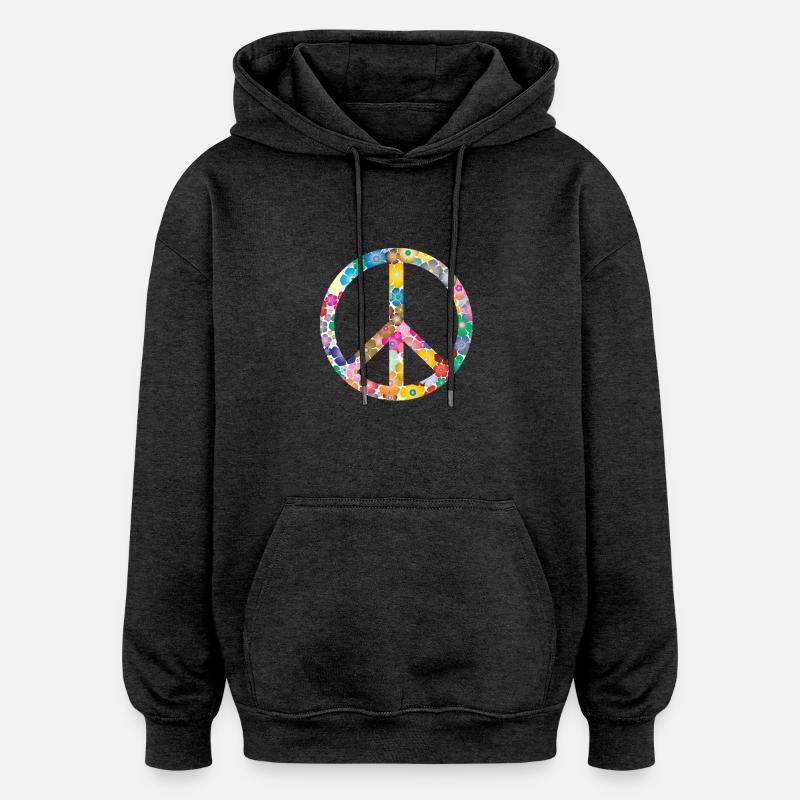 Peace Flower Idee Geschenk - Oversized Unisex Hoodie - Anthrazit