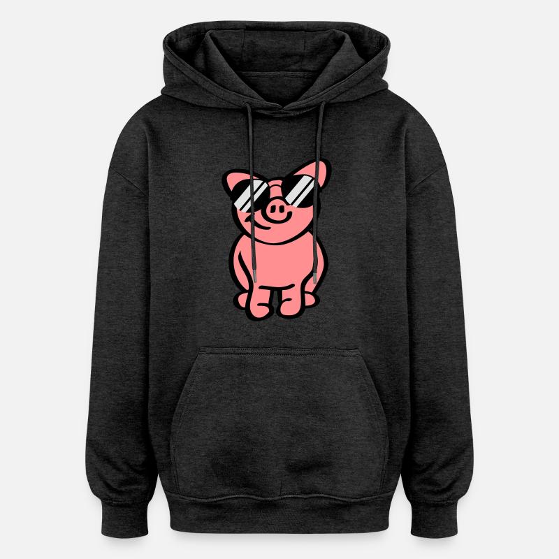 Cool Pig - Sweat à capuche oversize unisexe - charbon