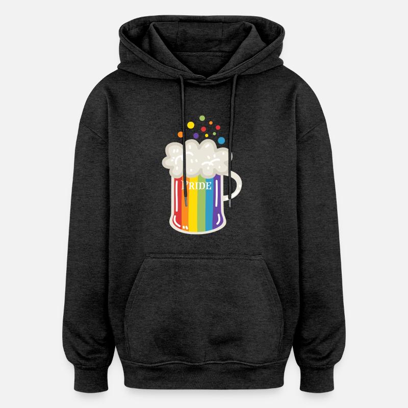 Bière Pride - Sweat à capuche oversize unisexe - charbon