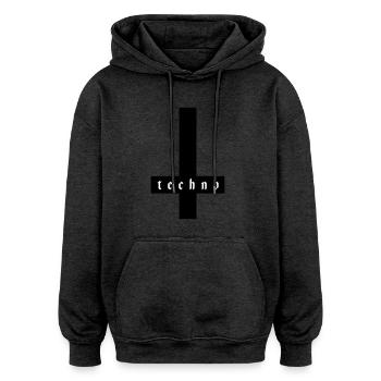 TECHNO KREUZ - Oversized Unisex Hoodie - Anthrazit - Vorne - Noah (186cm)