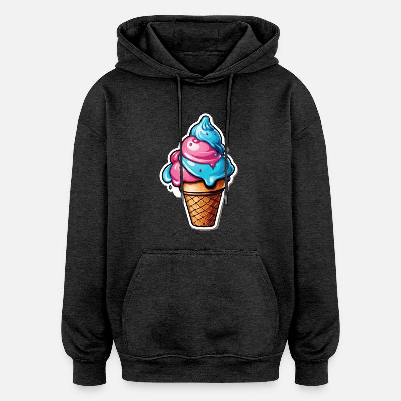 Glace - Sweat à capuche oversize unisexe - charbon