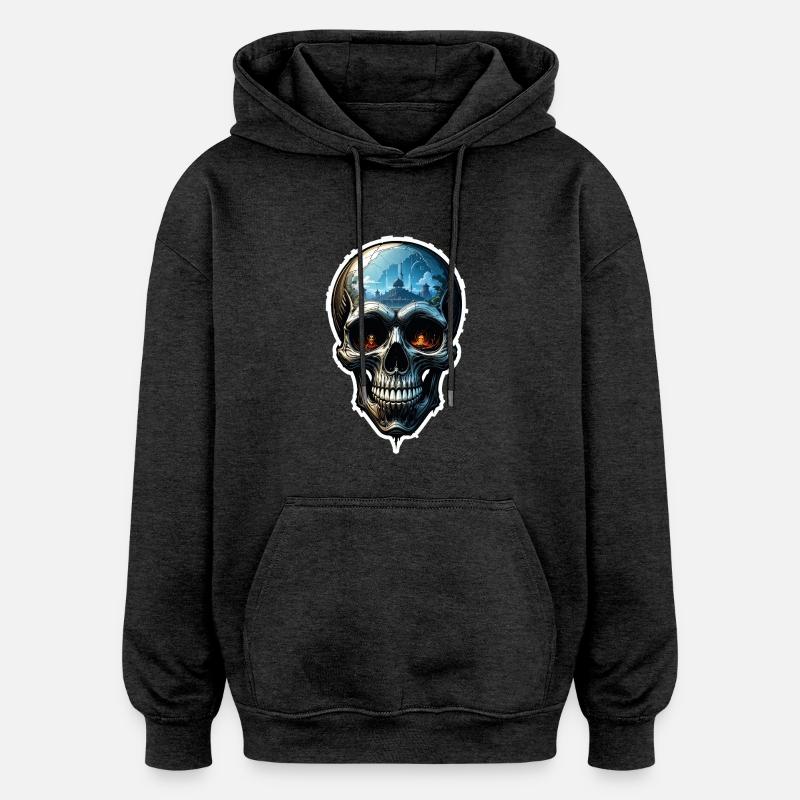 Crâne Crâne 05837 - Sweat à capuche oversize unisexe - charbon