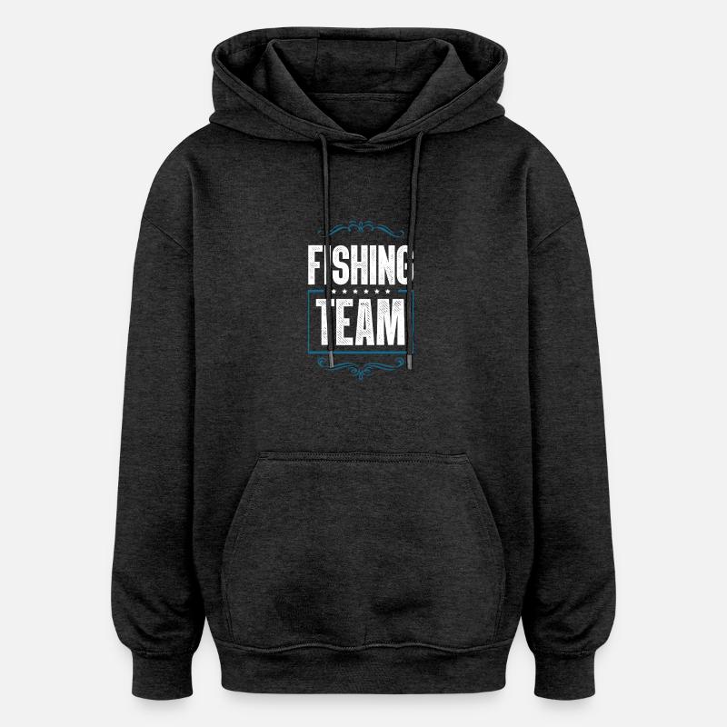 Équipe de pêche - Sweat à capuche oversize unisexe - charbon
