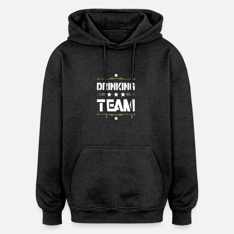 Équipe de boisson - Sweat à capuche oversize unisexe - charbon