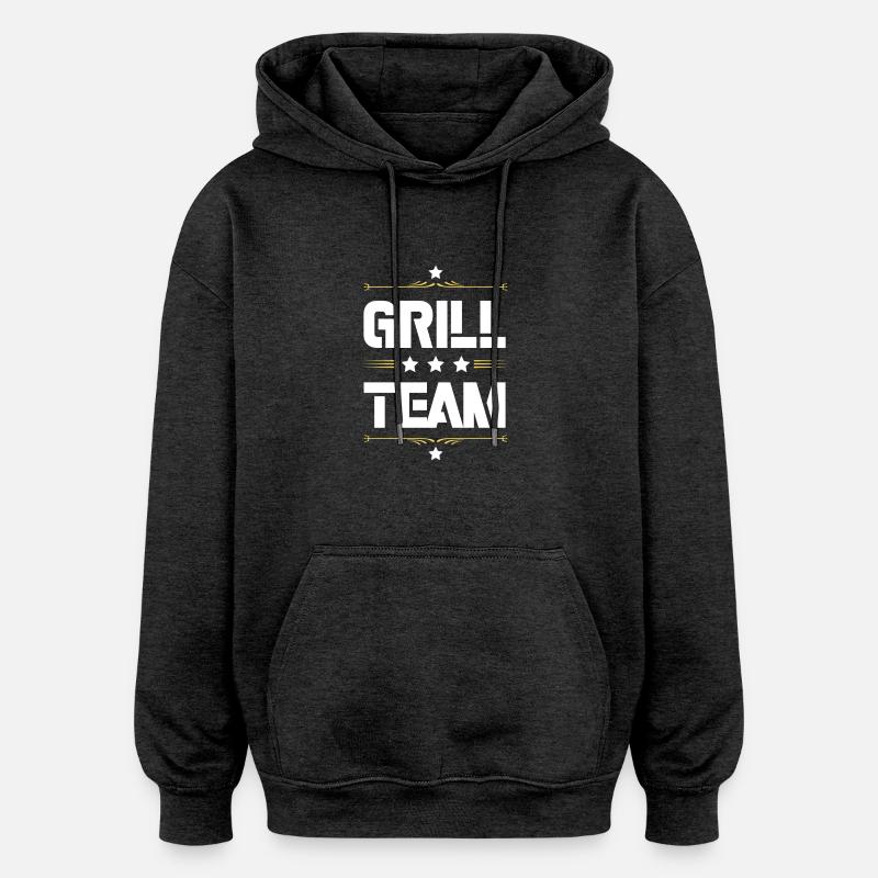 Équipe Grill - Sweat à capuche oversize unisexe - charbon