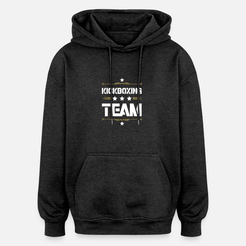 Équipe de kickboxing - Sweat à capuche oversize unisexe - charbon