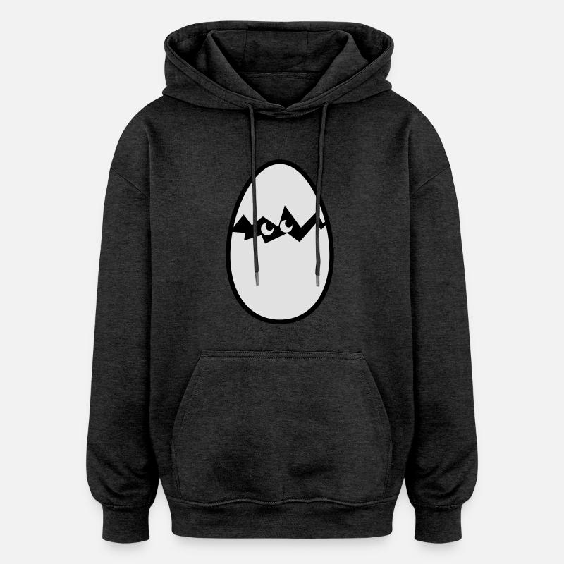Egg avec les poussins - Sweat à capuche oversize unisexe - charbon