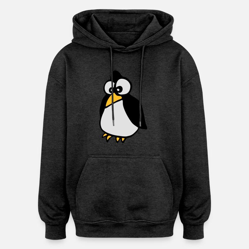 pingouin - Sweat à capuche oversize unisexe - charbon