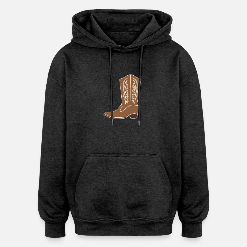 Botte de cow-boy - Sweat à capuche oversize unisexe - charbon
