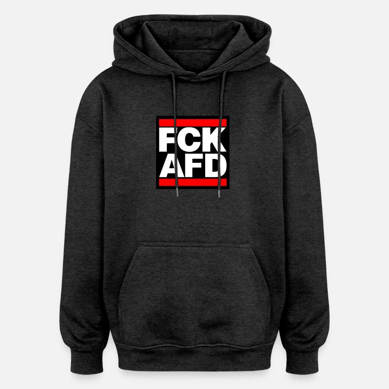 FCK AFD red capitals - Oversized Unisex Hoodie - Anthrazit