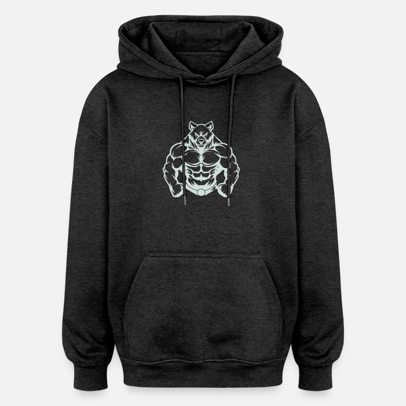 Bear Comic - Oversized Unisex Hoodie - charcoal grey