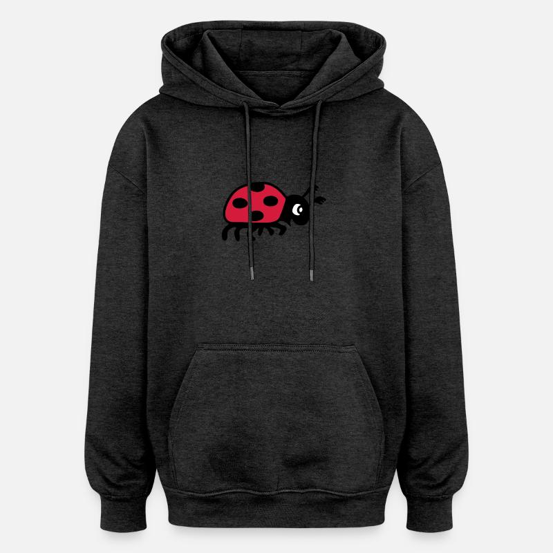 coccinelle coléoptère - Sweat à capuche oversize unisexe - charbon