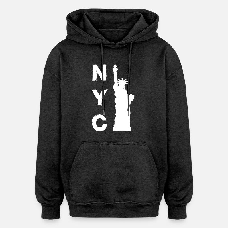 New York City - Sweat à capuche oversize unisexe - charbon