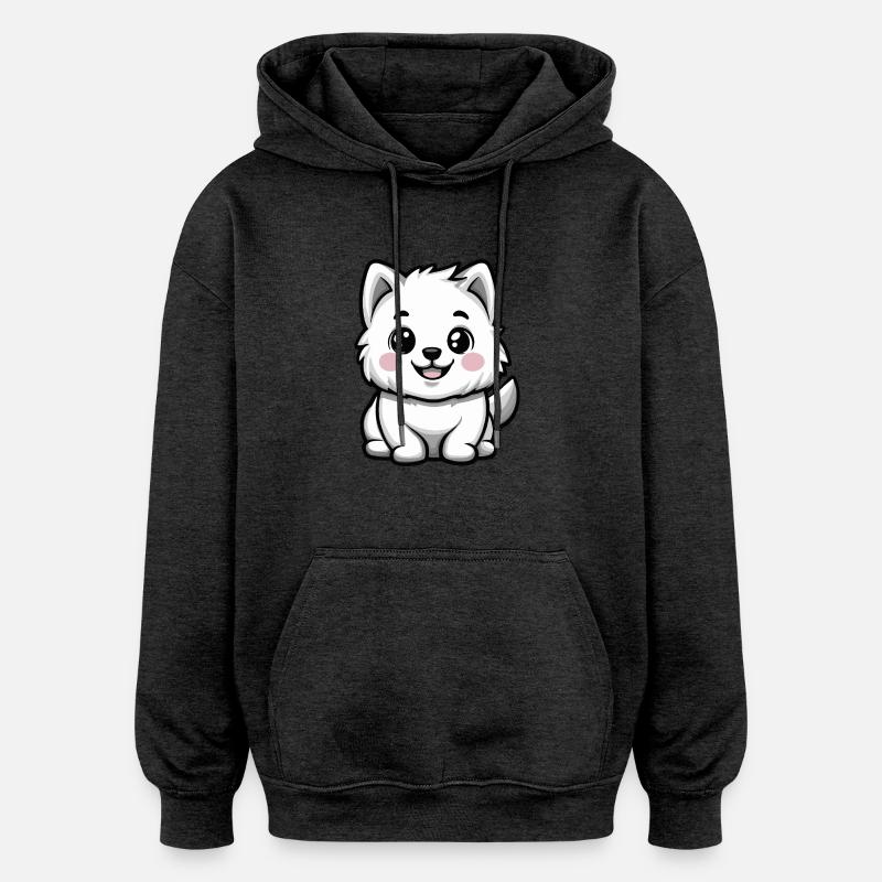 Samojede Hund Niedlich - Oversized Unisex Hoodie - Anthrazit