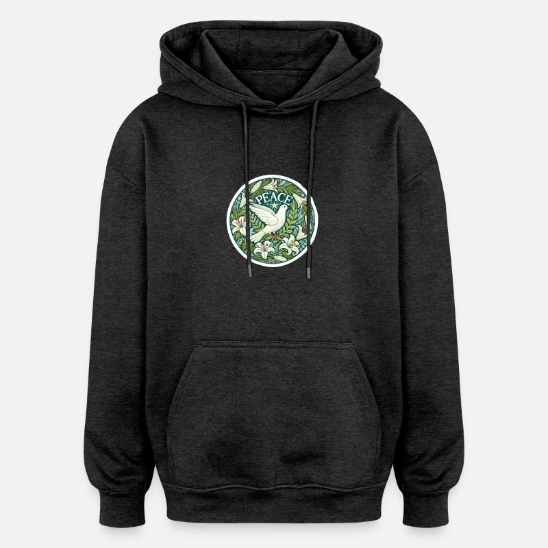 Peace Statement mit Friedenstaube - Oversized Unisex Hoodie - Anthrazit