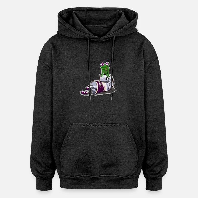 Grenouille à huile - Sweat à capuche oversize unisexe - charbon