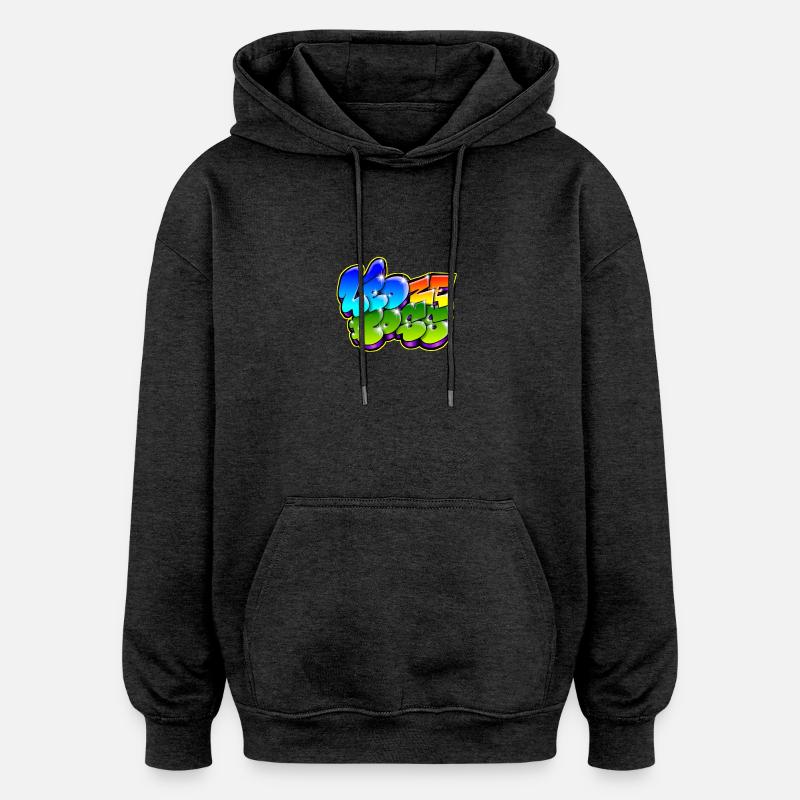 Leo Zeboss Graffiti Name - Oversized Unisex Hoodie - Anthrazit