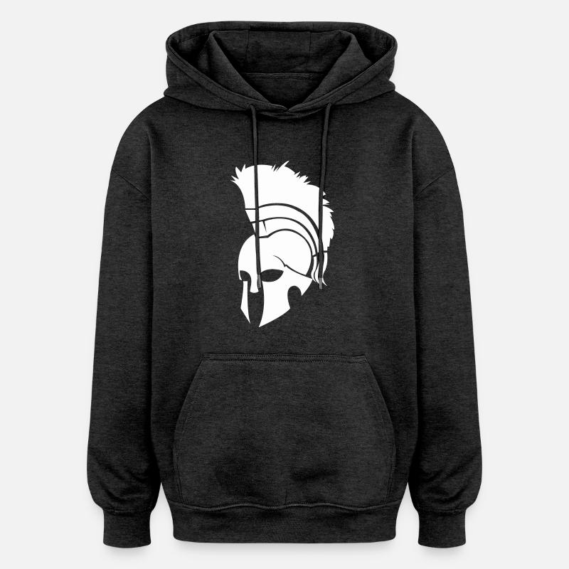 Sparta Helmet - Oversized Unisex Hoodie - charcoal grey