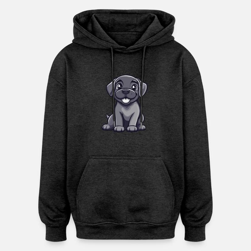 Chien Mastiff Mignon - Sweat à capuche oversize unisexe - charbon