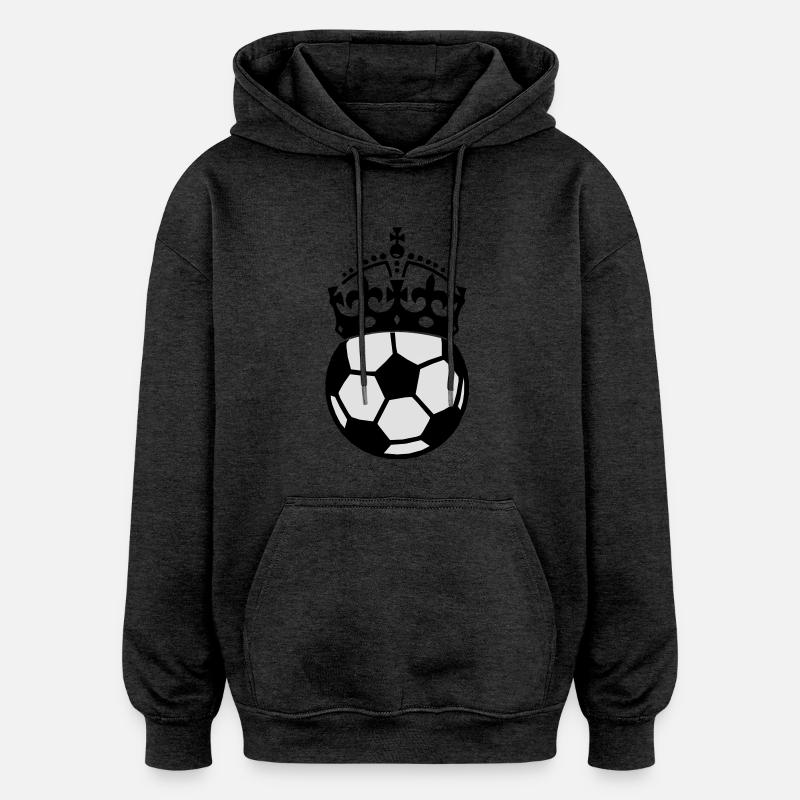 Fussball mit Krone - Oversized Unisex Hoodie - Anthrazit