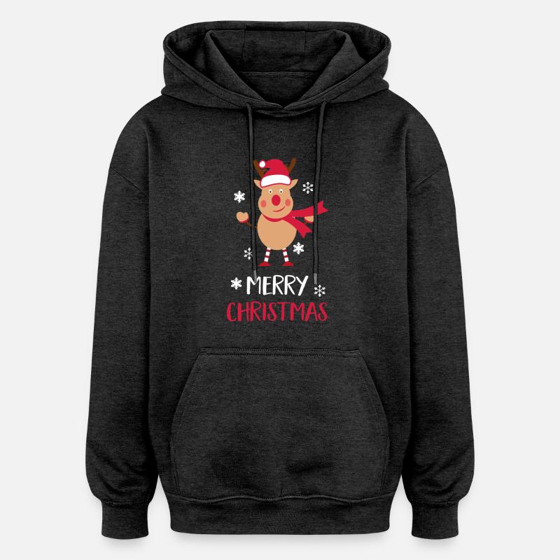 Joyeux Noël Orignal - Sweat à capuche oversize unisexe - charbon