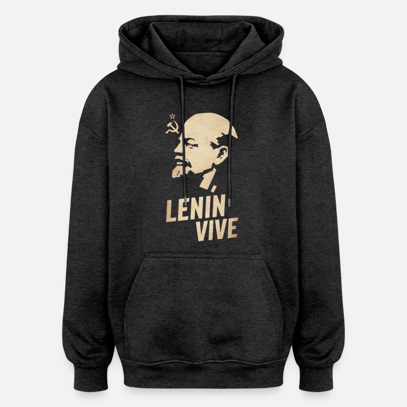 Lénine vit - Sweat à capuche oversize unisexe - charbon